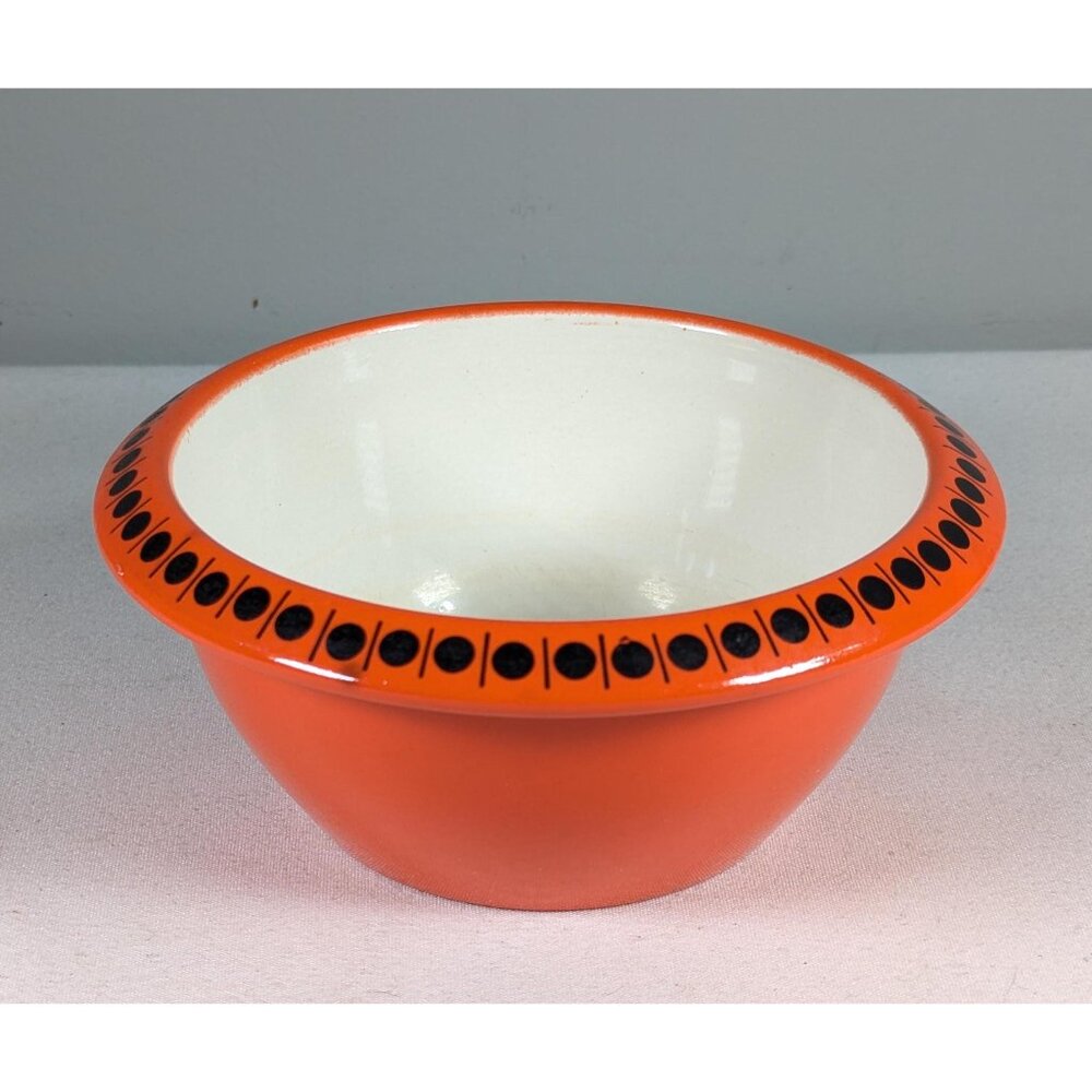 1960s Bright Orange and Black oven proof dish made in Japan, single casserole